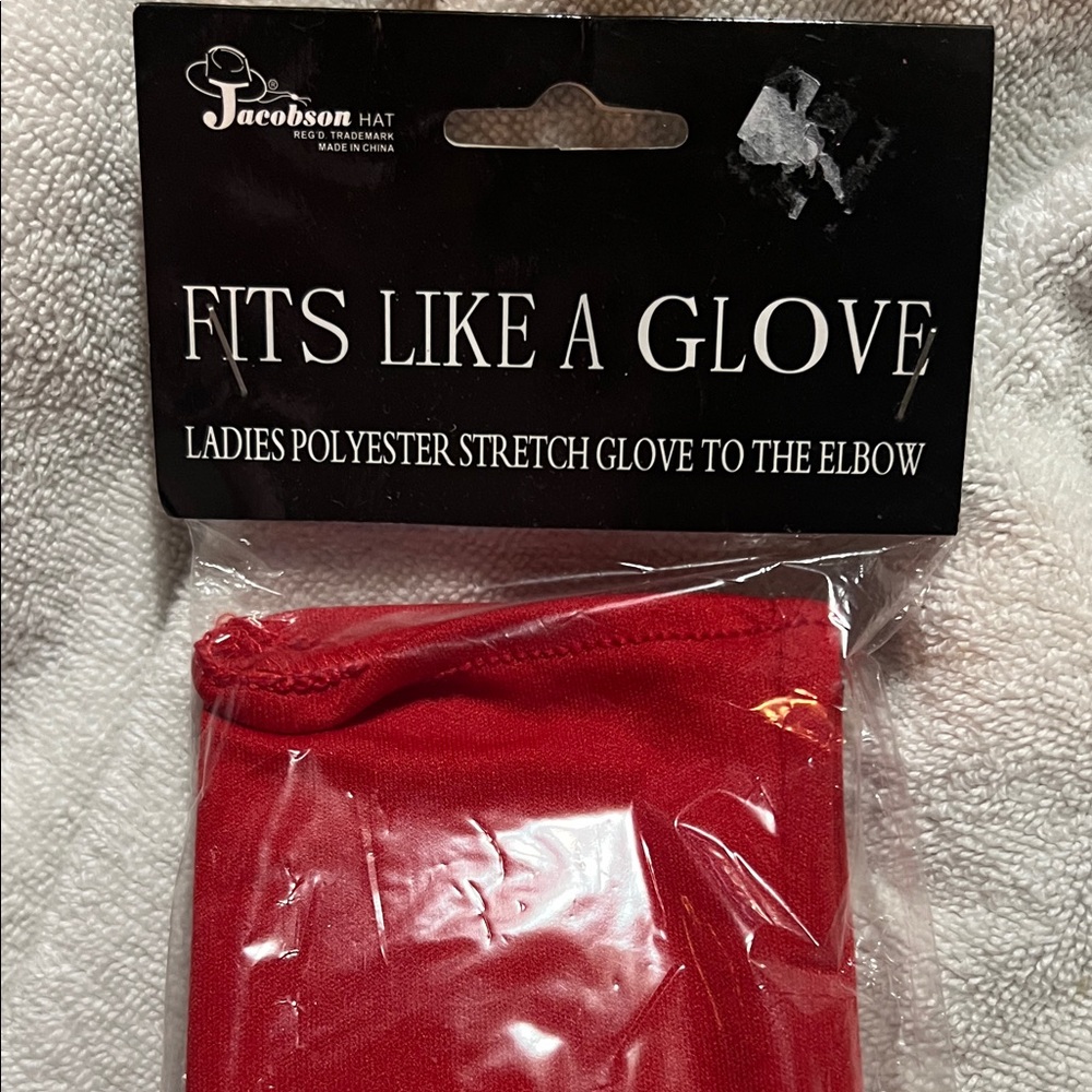 18 Inch Red Ladies Stretch Glove - Fits Like A Glove